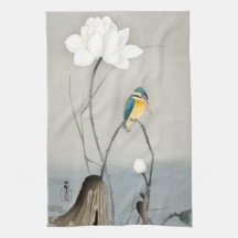 Kingfisher with Lotus Flower - Ohara Koson -
