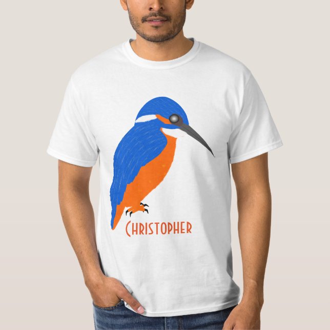 Kingfisheren tillfogar precis namn tee shirt (Framsida)