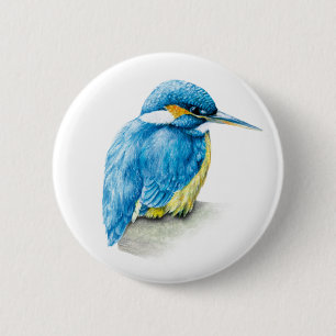 Kingfishervattenfärgkonst knäppas/emblem knapp