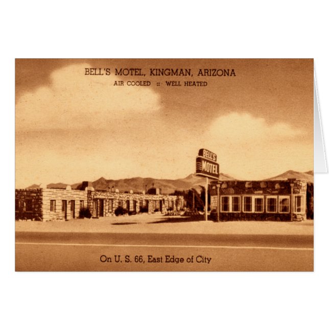 Kingman Arizona Klocka motell Hälsningskort (Framsidan Horizontal)