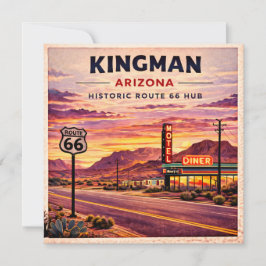 Kingman Route 66 Arizona Reseskortspresent Brevpap