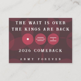 Kings are Back ARIRANG Comeback Freebie Card Tilläggskort