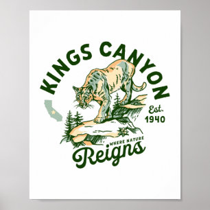 Kings Canyon National Park California Puma Konst Poster