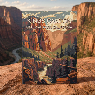 Kings Canyon National Park Kalifornien Retro Resa Vykort