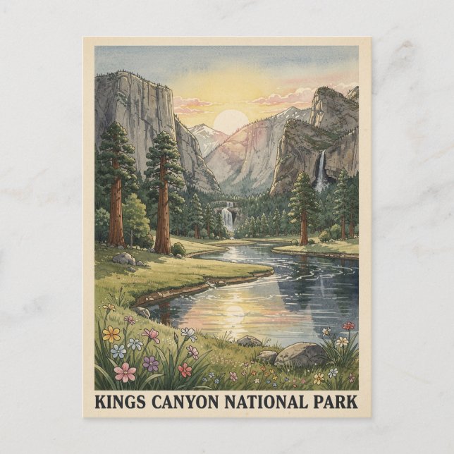 Kings Canyon National Park Sierra Nevada Vykort (Framsida)
