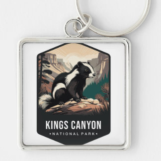 KINGS CANYON NATIONALPARK FYRKANTIG SILVERFÄRGAD NYCKELRING
