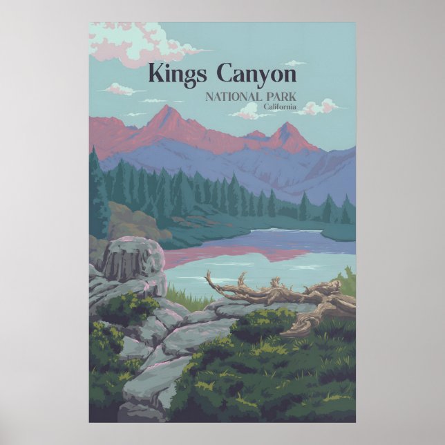 Kings Canyon Nationalparks Reseskylt Poster (Framsidan)