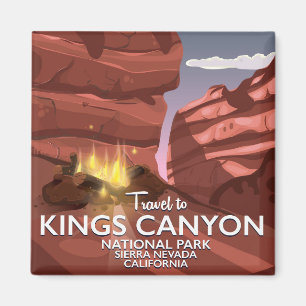 Kings Canyon Sierra Nevada Resa affisch Magnet