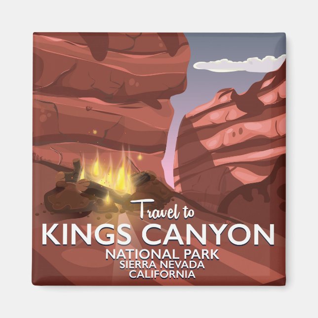 Kings Canyon Sierra Nevada Resa affisch Magnet (Framsidan)