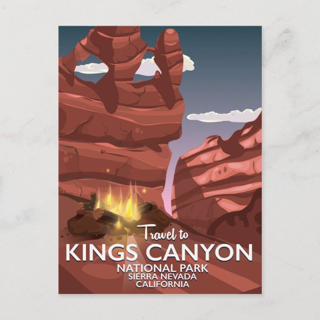 Kings Canyon Sierra Nevada Resoraffisch Vykort (Framsida)