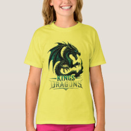 Kings Dragons Fire Dragon Röd Svart Fantasy T-Shir T Shirt