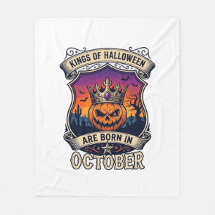 Kings Halloween Föds Oktober Krona Pumpa Fladdermu Fleecefilt