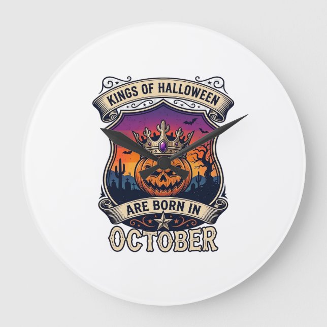 Kings Halloween Föds Oktober Krona Pumpa Fladdermu Stor Klocka (Framsida)