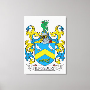 Kingsbury familjvapensköld canvastryck