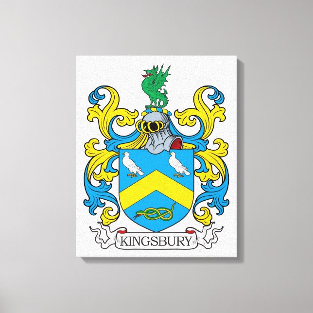 Kingsbury Family Crest Canvastryck (Framsida)