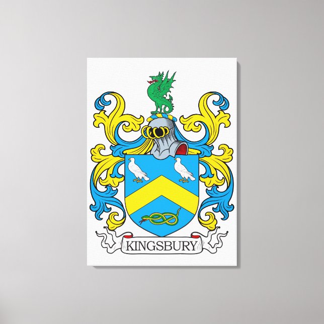 Kingsbury Family Crest Canvastryck (Framsida)