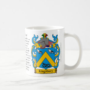Kingsbury, ursprung, det menande och vapenskölden kaffemugg