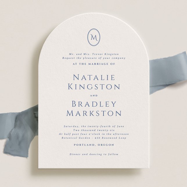 Kingston Elegant Monogram Typography Bröllop Inbjudningar (Skapare uppladdad)