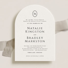 Kingston Elegant Monogram Typography Bröllop Inbjudningar