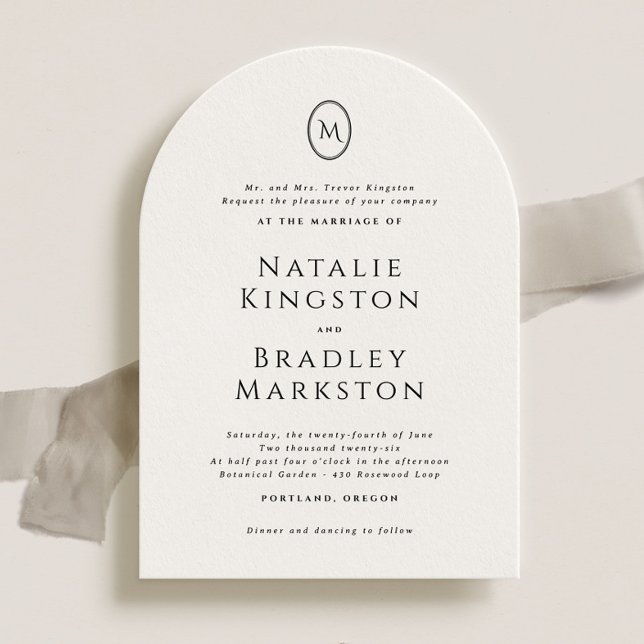 Kingston Elegant Monogram Typography Bröllop Inbjudningar (Skapare uppladdad)