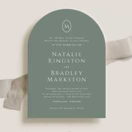 Kingston Elegant Monogram Typography Bröllop Inbjudningar