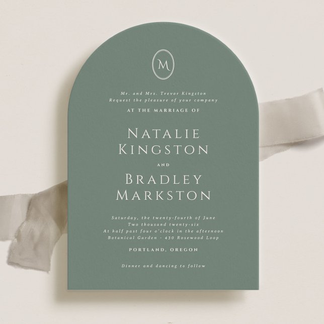 Kingston Elegant Monogram Typography Bröllop Inbjudningar (Skapare uppladdad)