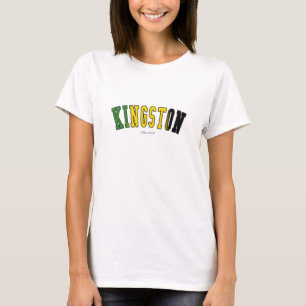 Kingston i färger för Jamaica medborgareflagga Tee Shirt