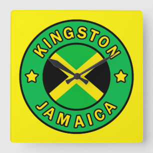 Kingston Jamaica Fyrkantig Klocka