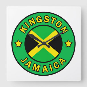 Kingston Jamaica Fyrkantig Klocka