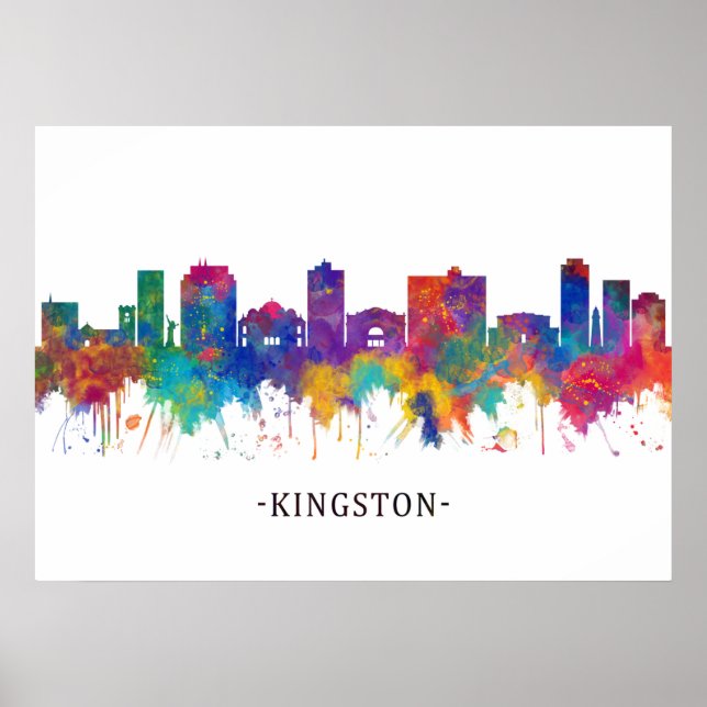 Kingston Jamaica Skyline Poster (Framsidan)