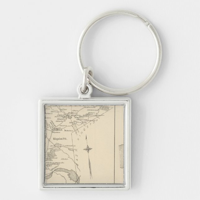 Kingston, Kingston PO Fyrkantig Silverfärgad Nyckelring (Framsidan)