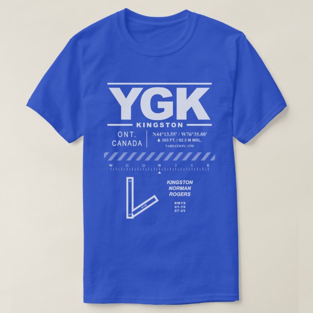 Kingston Norman Rogers Airport YGK T-Shirt (Design framsida)