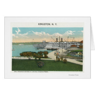 Kingston pekar beskådar av den Hendrick Hudson Hälsningskort