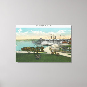 Kingston Point View of Hendrick Hudson Steamer Canvastryck
