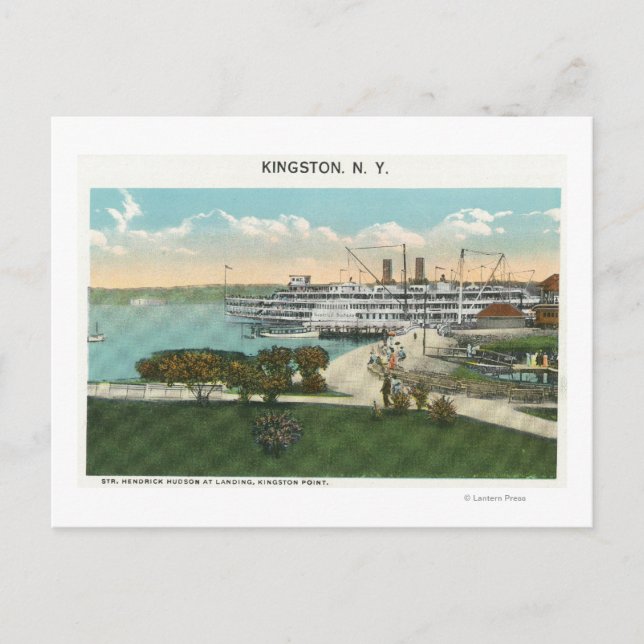 Kingston Point View of Hendrick Hudson Steamer Vykort (Framsida)