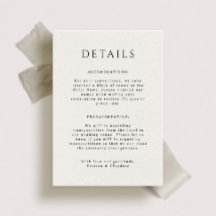 Kingston Portait Bröllop-informationskort