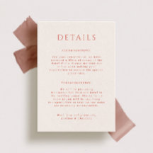 Kingston Portait Bröllop-informationskort