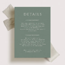 Kingston Portait Bröllop-informationskort