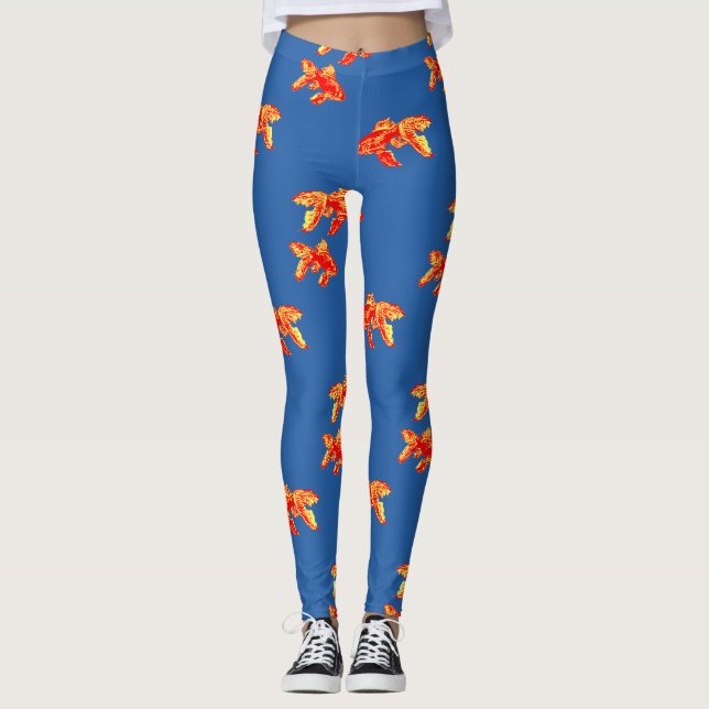 Kingyo Goldfish Red and Gult Leggings (Framsida)
