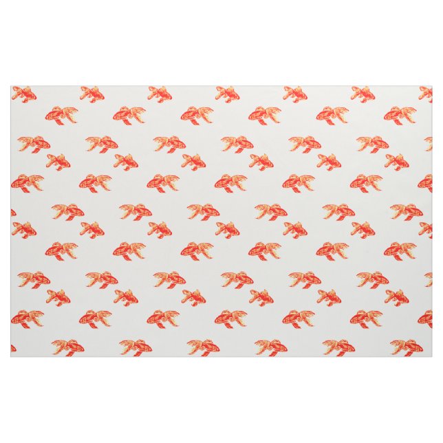 kingyo red och gult tyg (Fat Quarter)