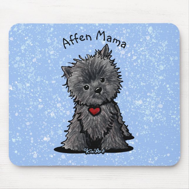 KiniArt Affenpinscher Hund Mousepad Musmatta (Framsidan)