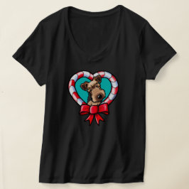 KiniArt Airedale Jul kärlek T Shirt