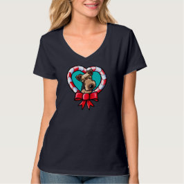 KiniArt Airedale Jul kärlek T Shirt