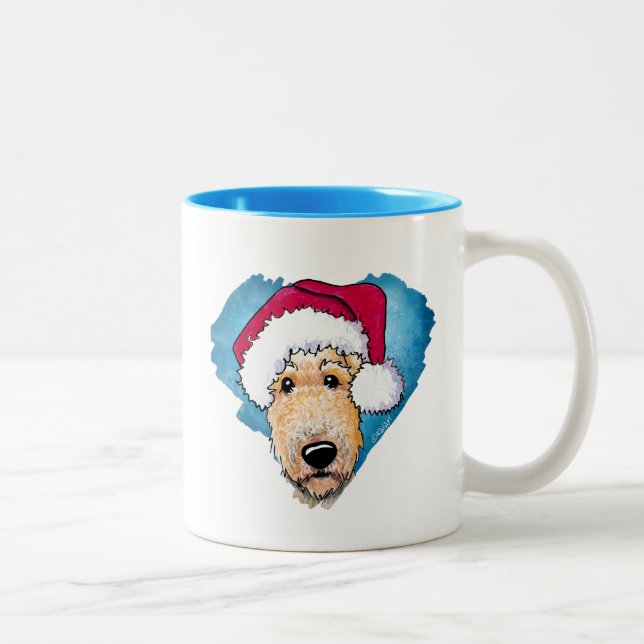 KiniArt Airedale-julkaffe Mugg (Höger)