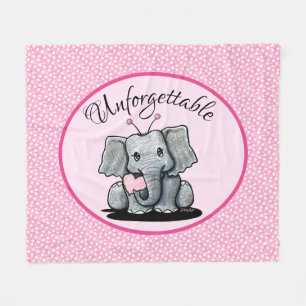 KiniArt Alla hjärtans dag Elefant Flanellfilt Fleecefilt