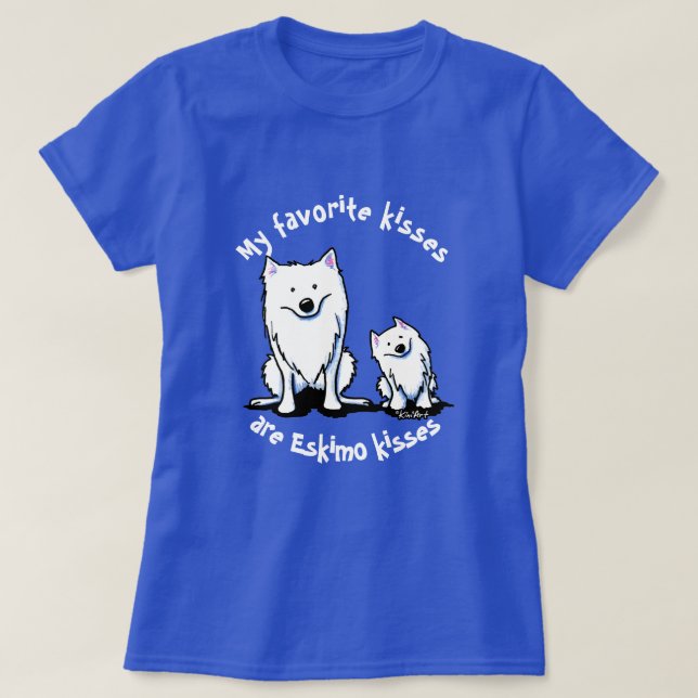KiniArt American Eskimo Kisses T Shirt (Design framsida)