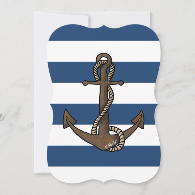 KiniArt Anchor Nautical-inbjudan Inbjudningar (Framsida)