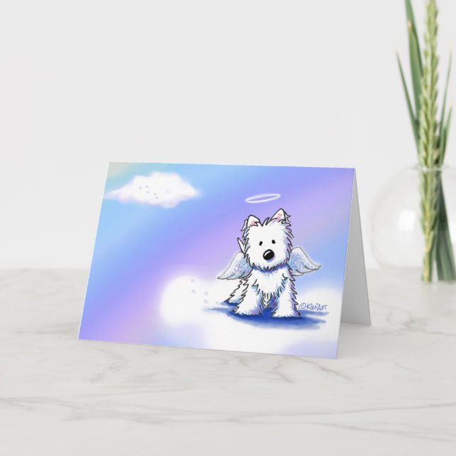 KiniArt Angel Westie Sympathy Card Kort (Framsida)