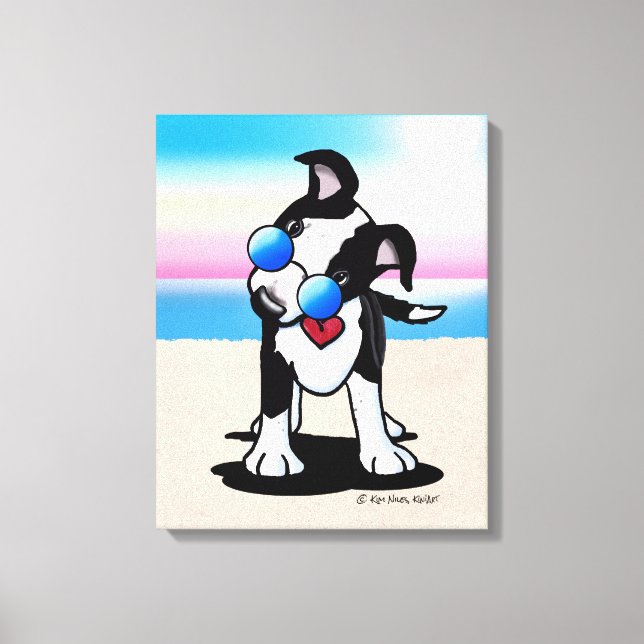 KiniArt Australian Cattle Hund Beach Canvastryck (Framsida)