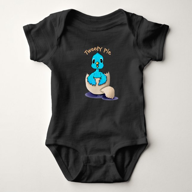 KiniArt Baby Bird Baby Bodykostym T Shirt (Framsida)